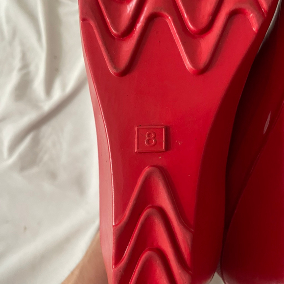 Women's FYF Red & Black Rain Boots Size 8 - Picture 9 of 10
